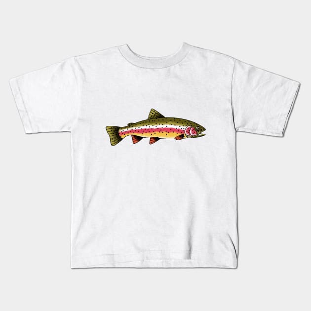 Trout Kids T-Shirt by NicoleHarvey